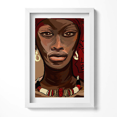 Keretezett kép Női portré tradicionális ékszerekkel