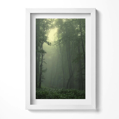 Keretezett kép Zöld erdő ködben