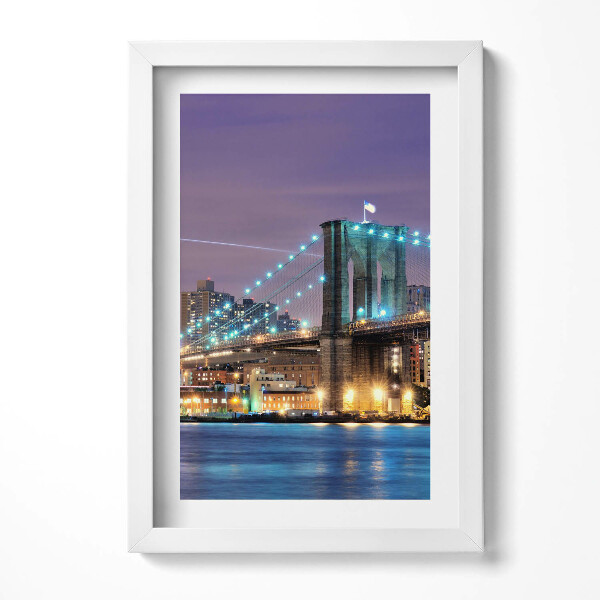Keretezett kép Brooklyni híd éjszakai fényekben