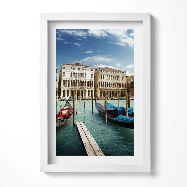 Keretezett kép Velencei csónakok és épületek