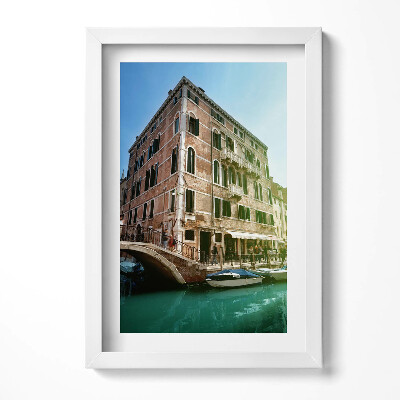 Keretezett kép Velencei épület és csatorna