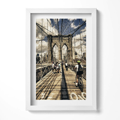 Keretezett kép Brooklyni híd gyalogosok és kerékpárosok