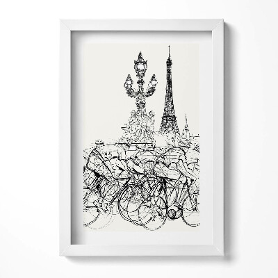 Keretezett kép Biciklisek és az Eiffel-torony