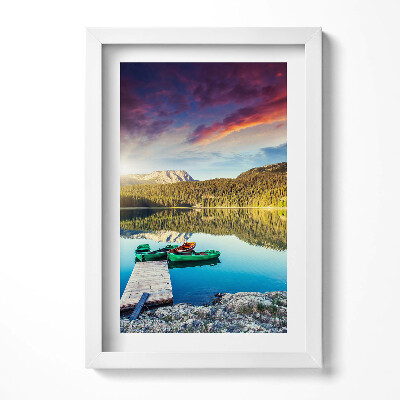 Keretezett kép Tó csónakok naplemente