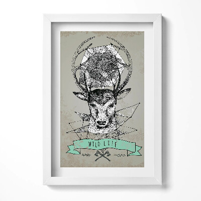 Keretezett kép Szarvas geometrikus mintázattal