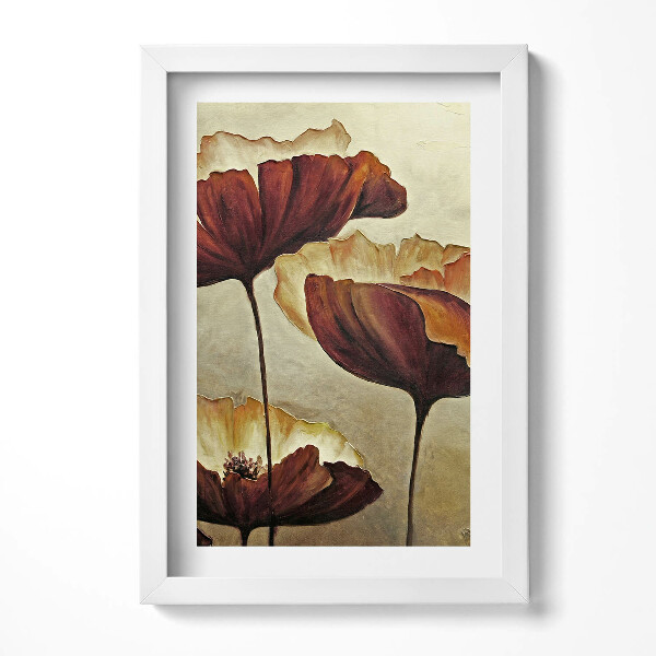 Keretezett kép Vörös virágok lágy háttér