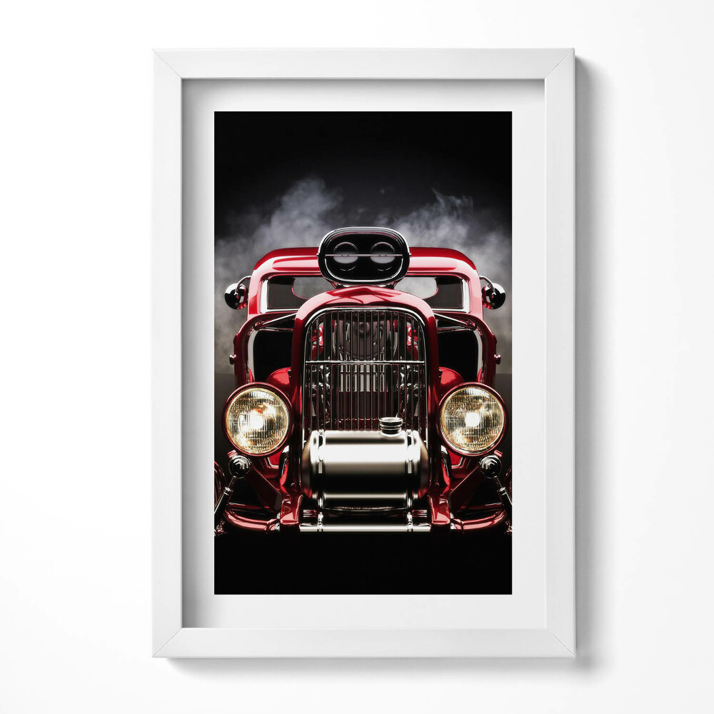 Keretezett kép Régi piros autó frontja