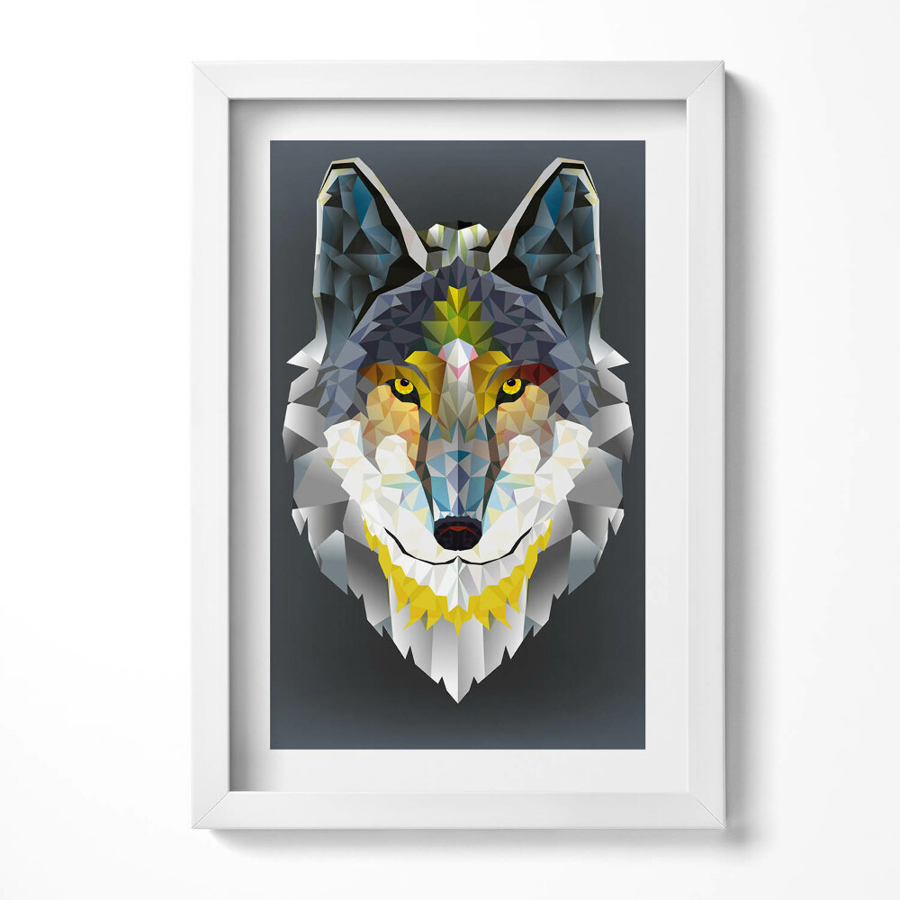 Keretezett kép Geometrikus farkasfej