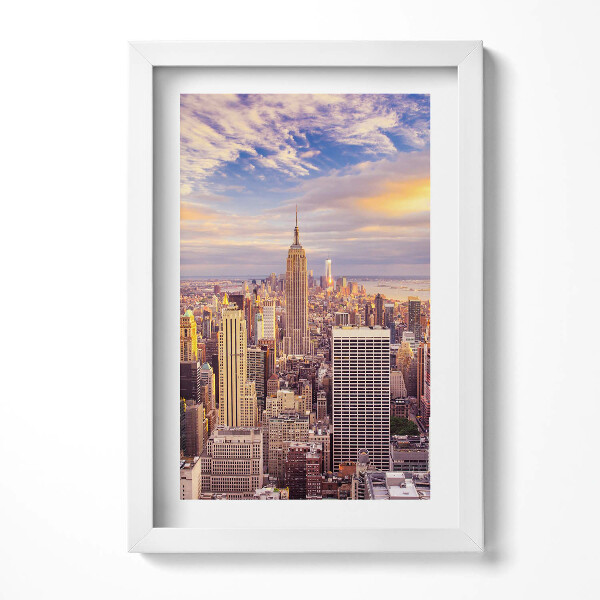 Keretezett kép New York-i városkép naplementében