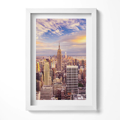 Keretezett kép New York-i városkép naplementében