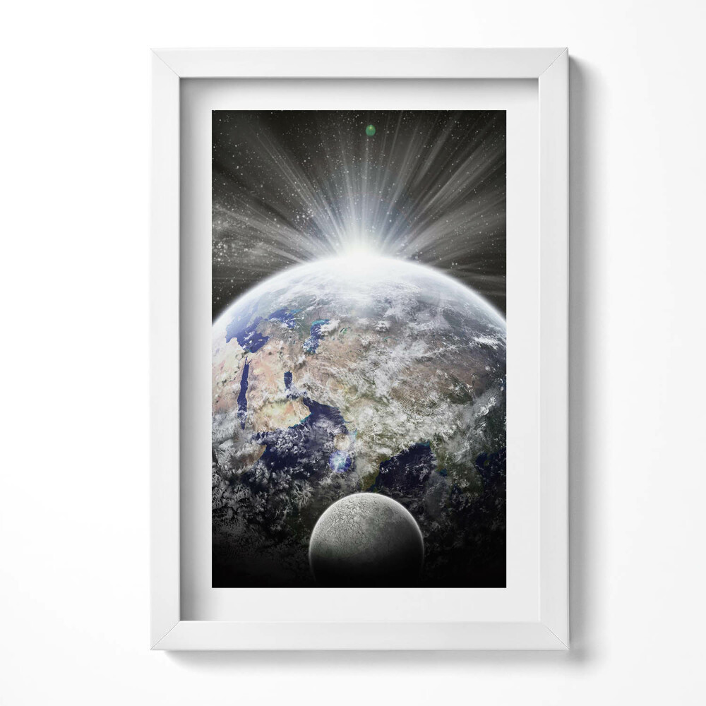 Keretezett kép Föld és hold csillagfény