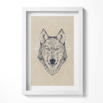 Keretezett kép Farkasfej geometrikus háttérrel
