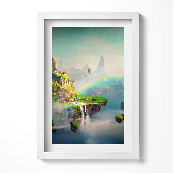 Keretezett kép Mesés táj lebegő szigetek