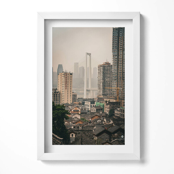 Keretezett kép Városi táj modern híd régi épületek