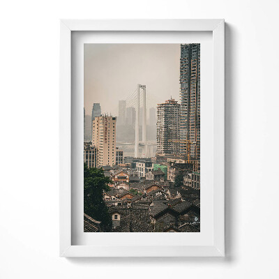 Keretezett kép Városi táj modern híd régi épületek