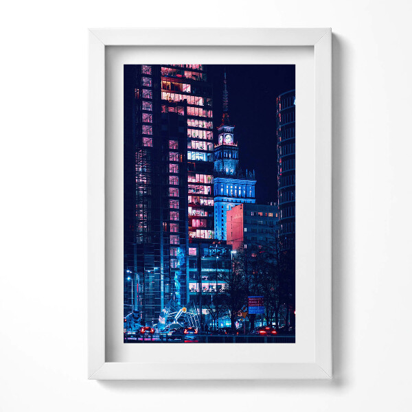 Keretezett kép Modern városi táj éjszakai fények
