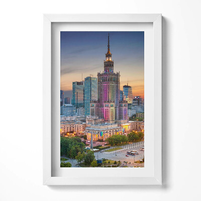 Keretezett kép Varsói felhőkarcolók naplementében