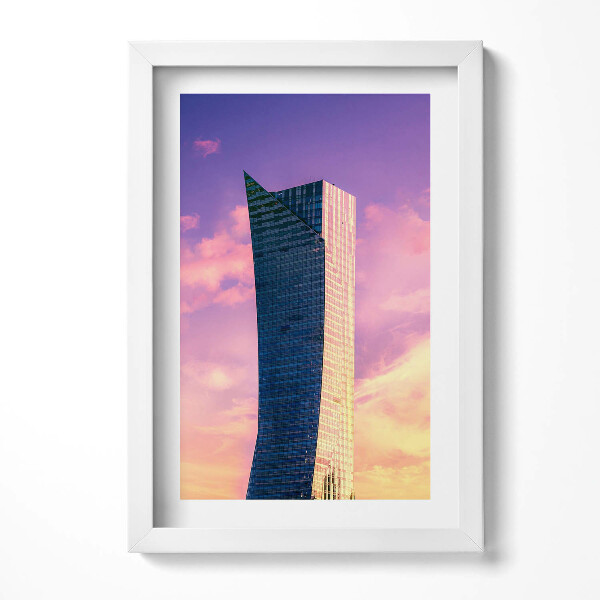 Keretezett kép Modern toronyépület színes égbolt