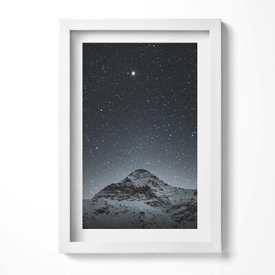Keretezett kép Csillagos égbolt és hegycsúcs