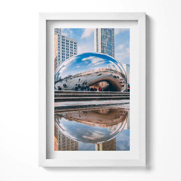 Keretezett kép Fémes tükröződés városi táj