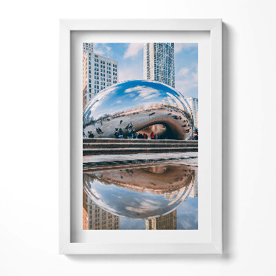 Keretezett kép Fémes tükröződés városi táj