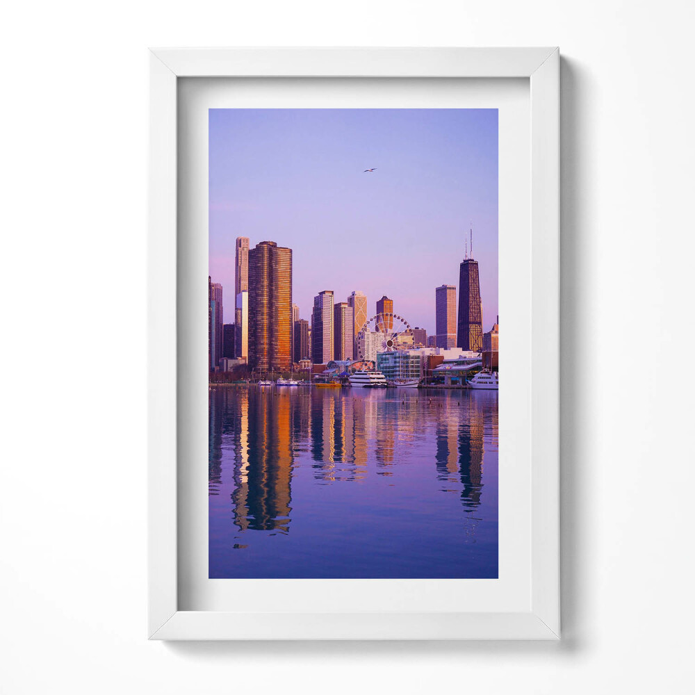 Keretezett kép Városi táj naplementében