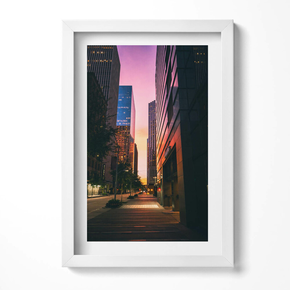 Keretezett kép Modern városi táj naplementében