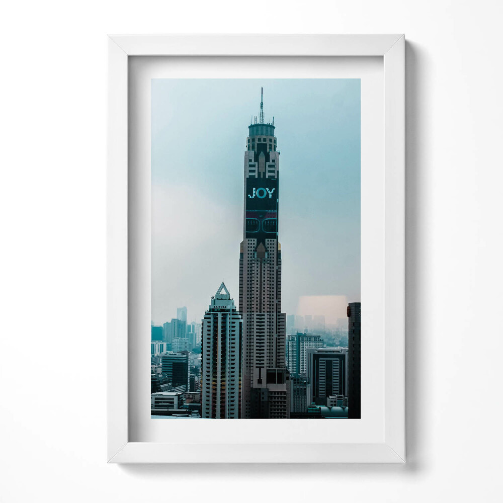 Keretezett kép Modern felhőkarcoló városi táj