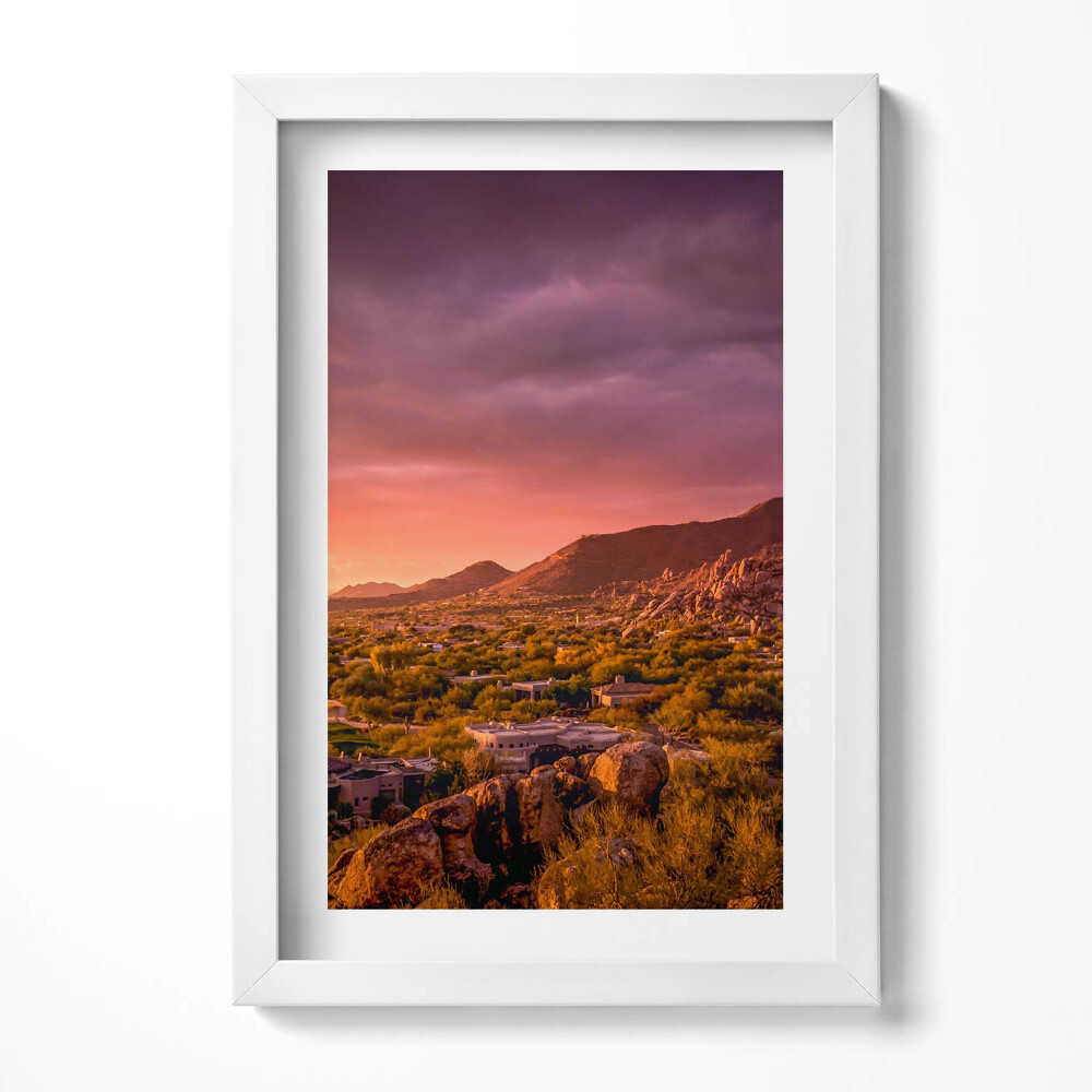 Keretezett kép Naplemente a hegyek felett