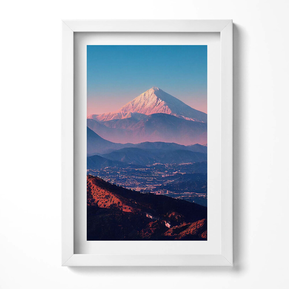 Keretezett kép Hegyek naplementében