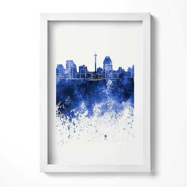 Keretezett kép Kék városkép vízparti látvány