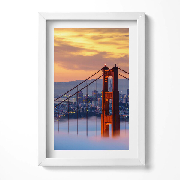 Keretezett kép Aranyló naplemente Golden Gate híd