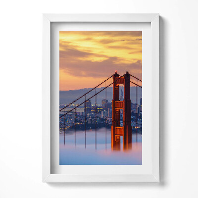 Keretezett kép Aranyló naplemente Golden Gate híd