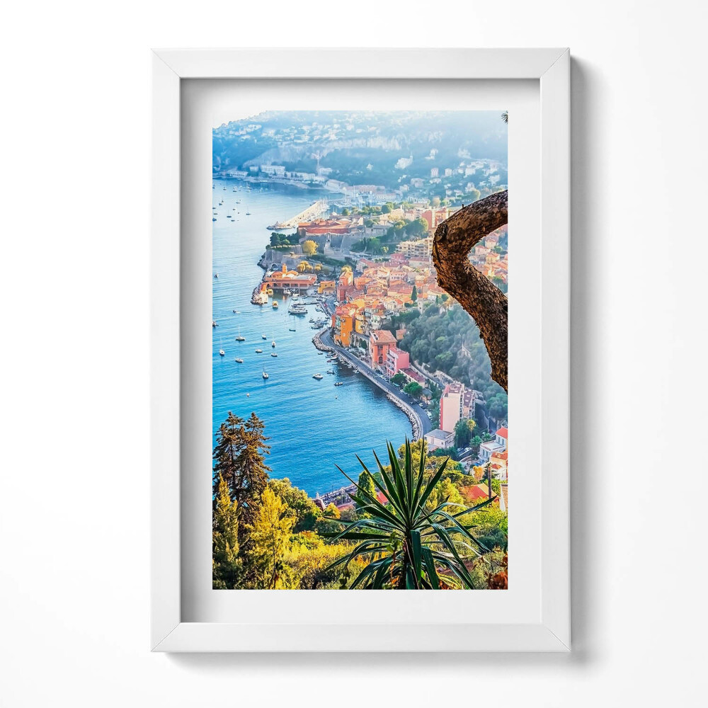 Keretezett kép Tengerparti város panoráma