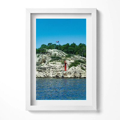 Keretezett kép Tengerparti táj világítótorony