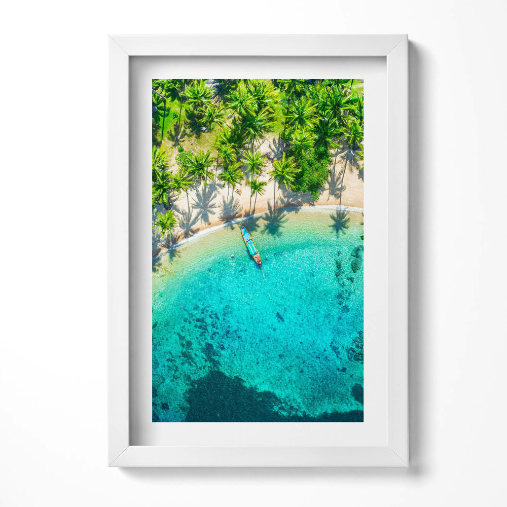 Keretezett kép Trópusi tengerpart pálmafákkal