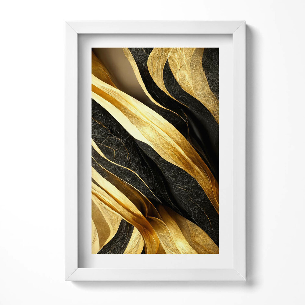 Keretezett kép Arany és fekete hullámok