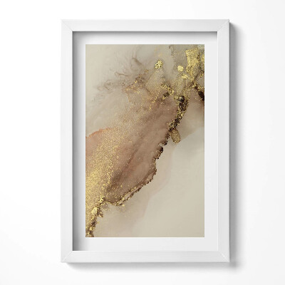 Keretezett kép Absztrakt arany és bézs motívum