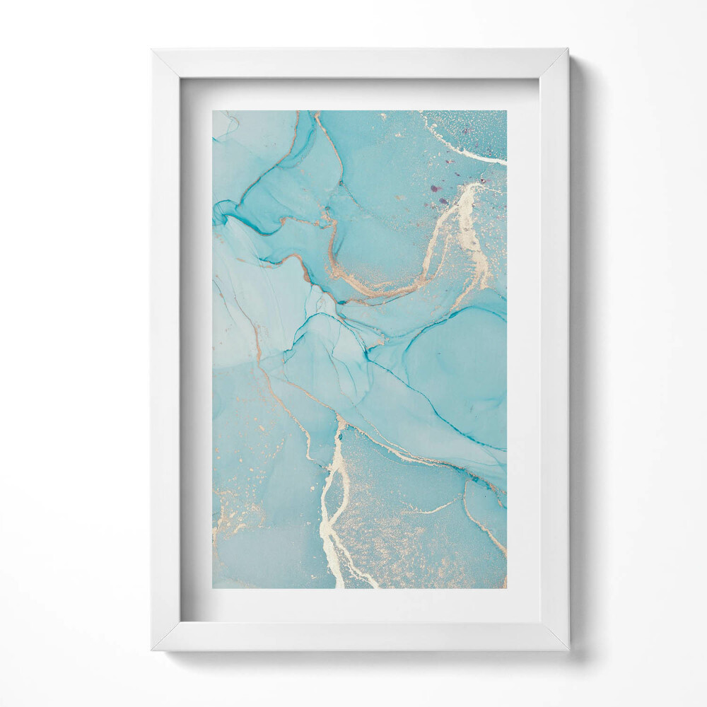 Keretezett kép Absztrakt kék és arany mintázat