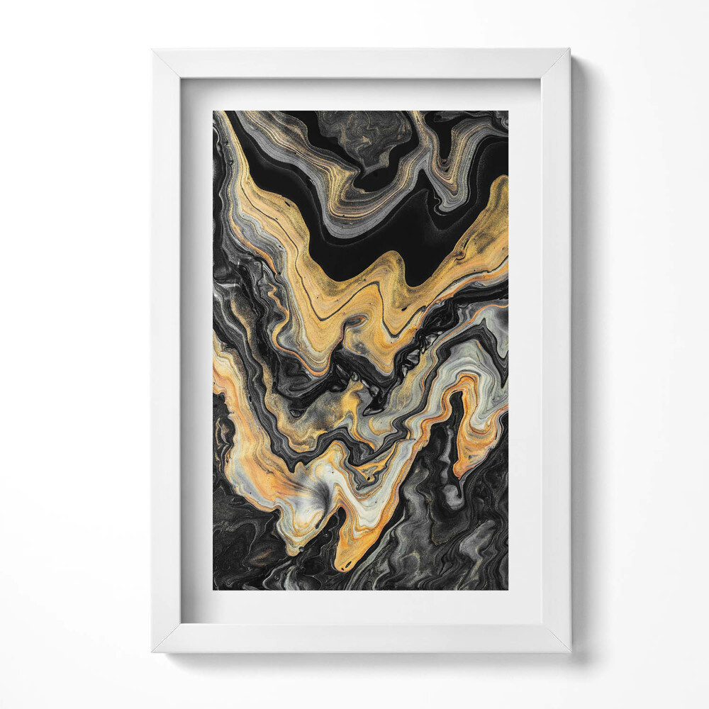 Keretezett kép Absztrakt arany és fekete mintázat