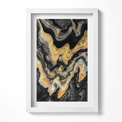 Keretezett kép Absztrakt arany és fekete mintázat