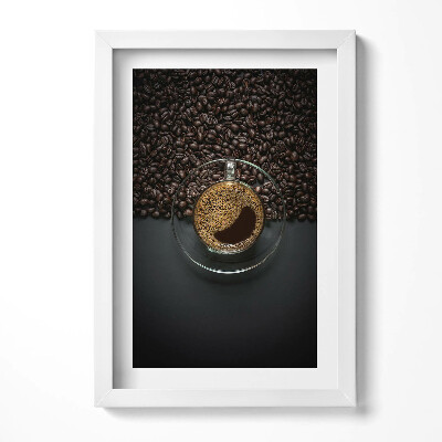 Keretezett kép Kávé és kávészemek