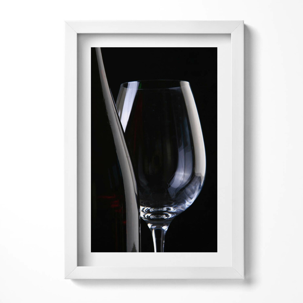 Keretezett kép Borospohár és üveg