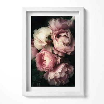 Keretezett kép Rózsák csoportja pasztell színekben