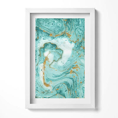 Keretezett kép Absztrakt zöld és arany motívum