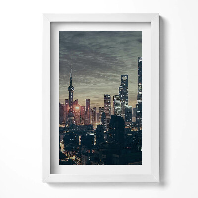 Keretezett kép Modern városkép naplementében