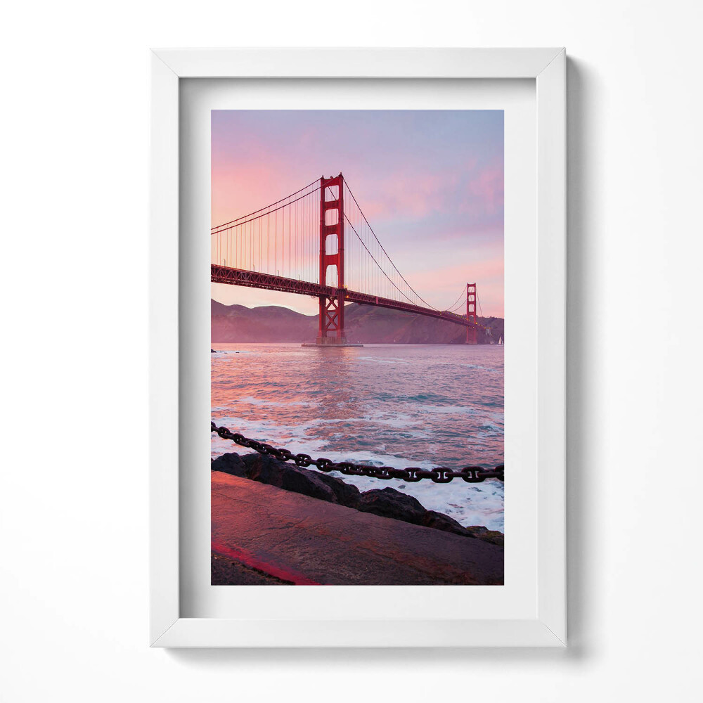 Keretezett kép Aranykapu híd naplementében