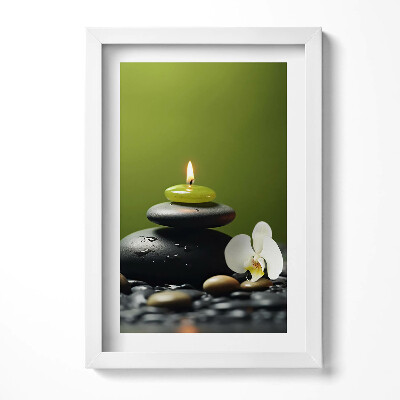 Keretezett kép Kavicsok gyertya virág