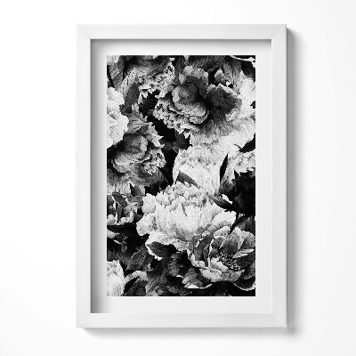 Keretezett kép Fekete-fehér virágmintázat