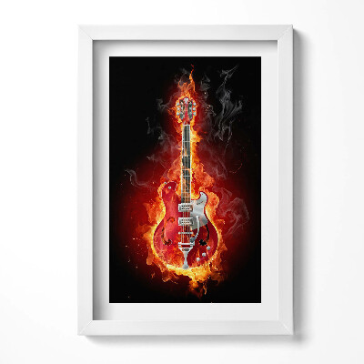 Keretezett kép Lángokkal körülvett gitár